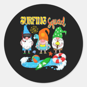 Adesivo Esquadrão de Surf Três Gnomos Havaiano Surf Verão