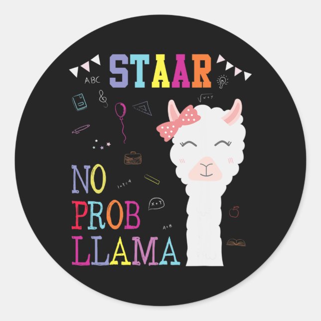 Adesivo Esquadrão de Testes Sem Prob-llama Llama Professor (Frente)