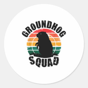 Adesivo Esquadrão do Groundhog Estilo Pôr do Sol Retrô