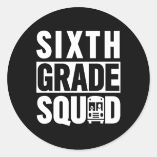 Adesivo Esquadrão do sexto ano (escola 6 - Texto branco)