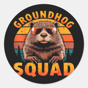 Adesivo Esquadrão Engraçado do Groundhog Dia Feliz do Grou