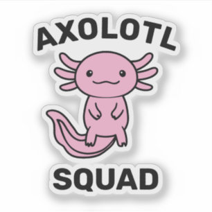 Adesivo Esquadrão engraçado e fofo de Axolote Festa editáv