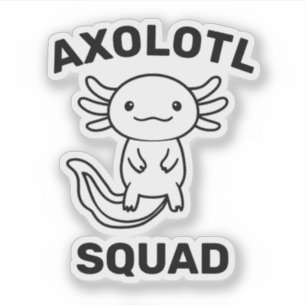 Adesivo Esquadrão engraçado e fofo de Axolote Festa editáv