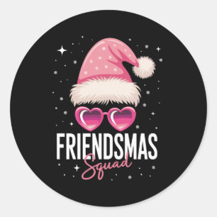 Adesivo Esquadrão Friendsmas Natal Rosa Chapéu de Papai No