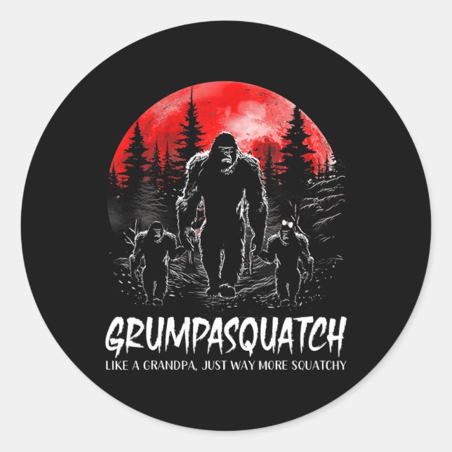 Adesivo Esquadrão Funny Bigfoot Pai Sasquatch Yeti Pai D (Frente)