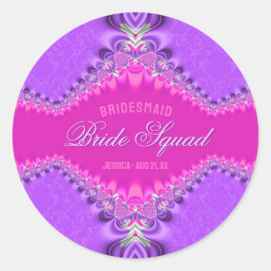 Adesivo Esquadrão Nupcial de Renda Damasco Roxa Rosa