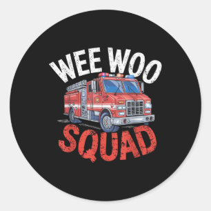 Adesivo Esquadrão Wee Woo Divertido Bombeiro Caminhão de B