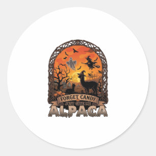 Adesivo Esqueça o Doce, Me Dê Alpaca Halloween Fantasma M