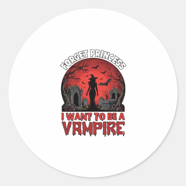 Adesivo Esqueça Princesa Quer Ser Vampira Halloween_1 (Frente)