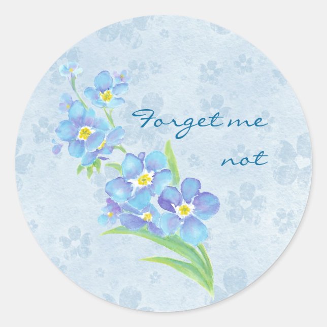 Adesivo Esquece-me de uma Flor de Jardim de Aquarela Perso (Frente)