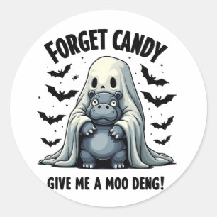 Adesivo Esquece que o Candy me dá Moo Deng Halloween Fanta