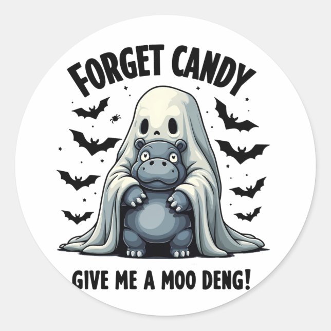 Adesivo Esquece que o Candy me dá Moo Deng Halloween Fanta (Frente)