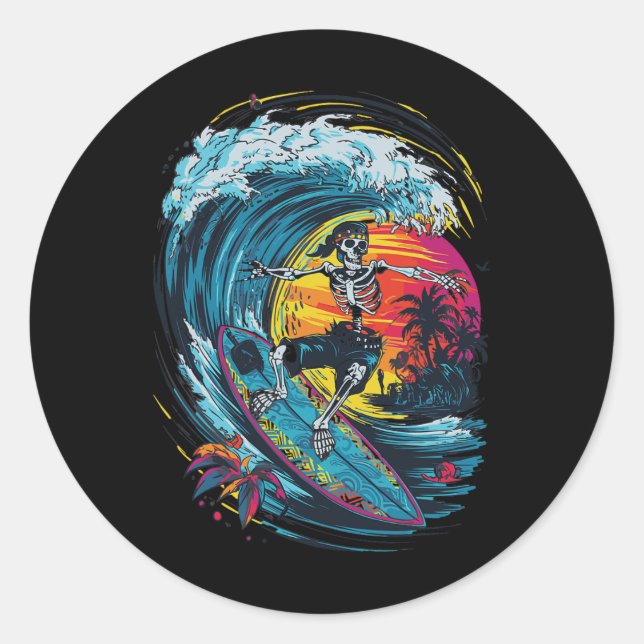 Adesivo Esqueletismo de Surf (Frente)