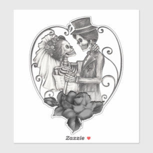 Adesivo Esqueleto Amor Casal Dança Casamento Noivado