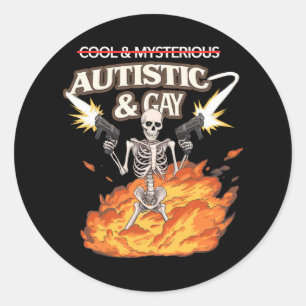 Adesivo Esqueleto Autista e Gay Engraçado Conscientização 