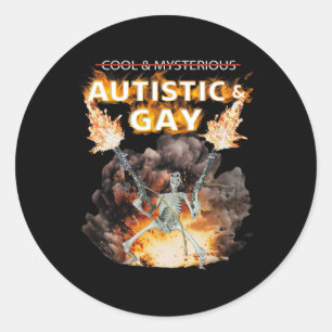 Adesivo Esqueleto Autista e Gay Engraçado Esqueleto Autism