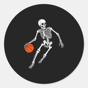 Adesivo Esqueleto de basquete jogando basquete halloween