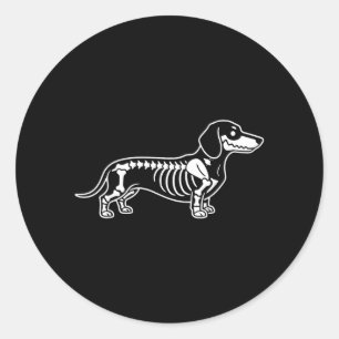 Adesivo Esqueleto de Dachshund no Halloween Cachorro Salsi