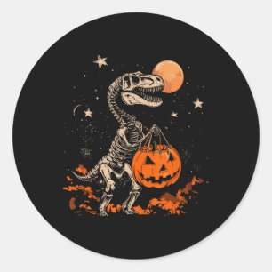 Adesivo Esqueleto de Dinossauro Assustador Abóbora da Lua 