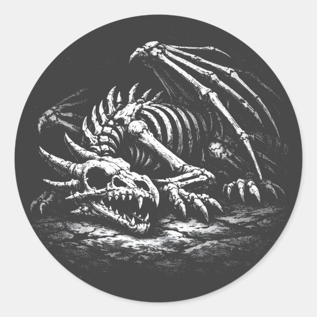 Adesivo Esqueleto de Dragão — por BurnsInHell (Frente)
