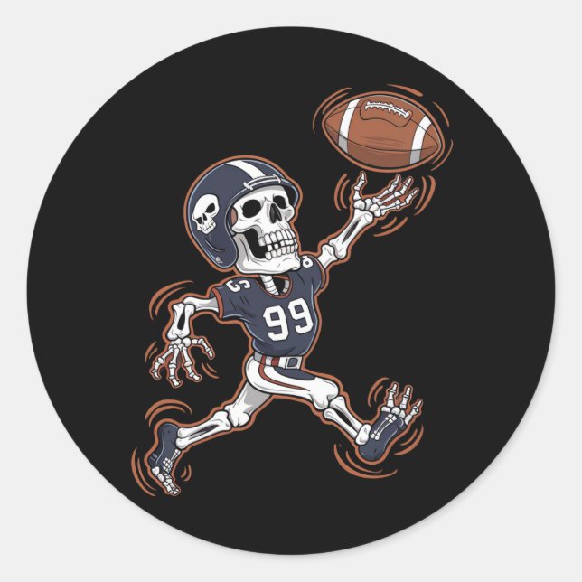 Adesivo Esqueleto de Futebol Americano Halloween Futebol A (Frente)