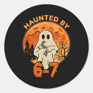 Adesivo Esqueleto de Halloween Assombrado Número Seis Sete