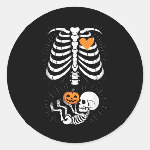 Adesivo Esqueleto de Halloween Bebê Caixa Torácica Materna