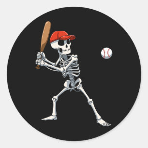 Adesivo Esqueleto de Halloween do Baseball tocando Baseb