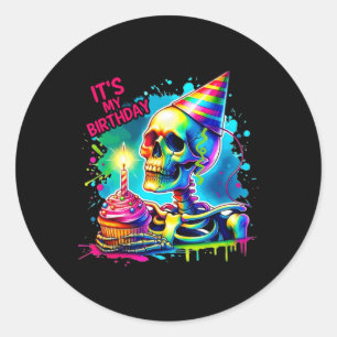 Adesivo Esqueleto de Halloween É a minha festa de aniversá