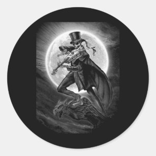 Adesivo Esqueleto De Halloween Jogando Violino - Rock And
