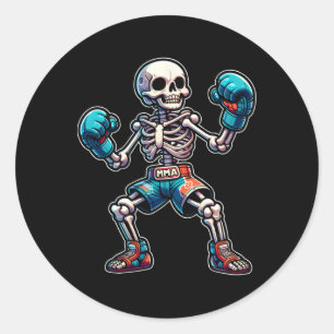 Adesivo Esqueleto de Kickboxing Kickboxer Muay Thai Mma Lu