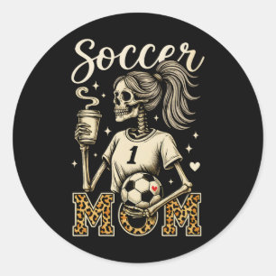 Adesivo Esqueleto de Mãe de Futebol Americano Café Estilo 
