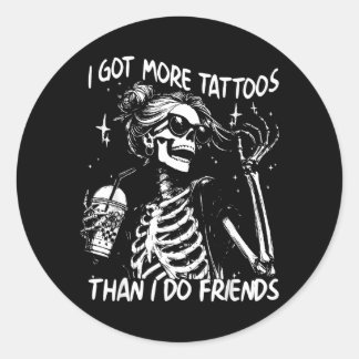 Adesivo Esqueleto de Tatuagem com Mais Tatuagens do que Am
