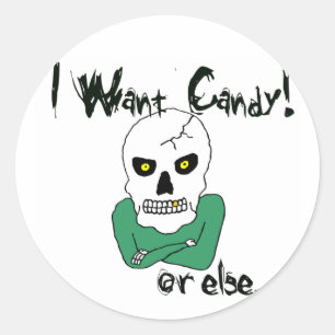 Adesivo Esqueleto de Truque ou Tratamento do Halloween