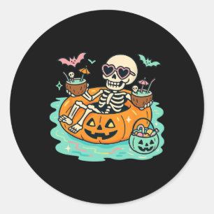 Adesivo Esqueleto De Verão Na Piscina De Pumpkin Float Cut