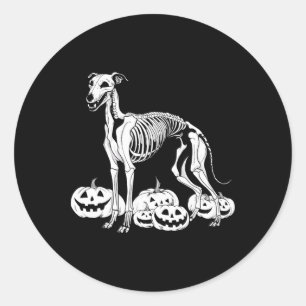 Adesivo Esqueleto de Whippet Aniversário Dia das Bruxas Cã