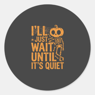 Adesivo Esqueleto engraçado de Halloween esperando por um 