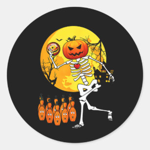Adesivo Esqueleto Engraçado de Halloween Jogador de Bolich