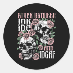 Adesivo Esqueleto Engraçado Entre Idk Idc Idgaf Hallowe