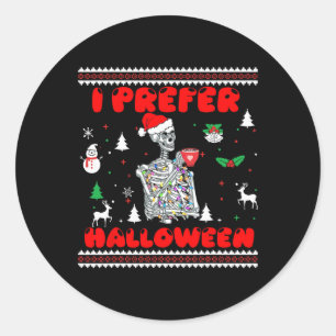 Adesivo Esqueleto Engraçado Eu Prefiro o Halloween Febre N