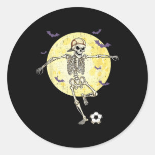 Adesivo Esqueleto Engraçado Jogando Futebol Halloween Engr