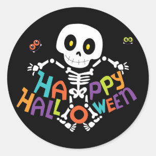 Adesivo Esqueleto Feliz de Halloween