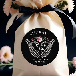 Adesivo Esqueleto Gótico Mãos Chá de fraldas Cardíaco Obri