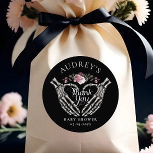 Adesivo Esqueleto Gótico Mãos Chá de fraldas Cardíaco Obri