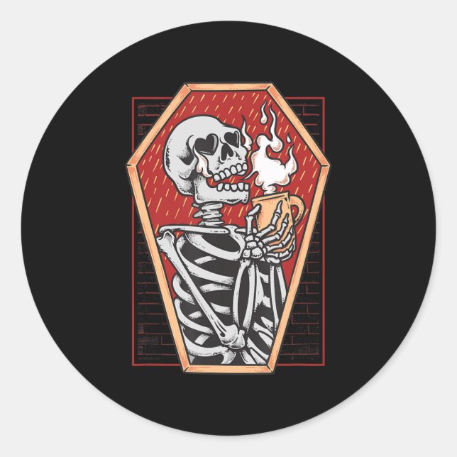 Adesivo Esqueleto Gótico no Gótico de Coffin Mall Aest Hal (Frente)