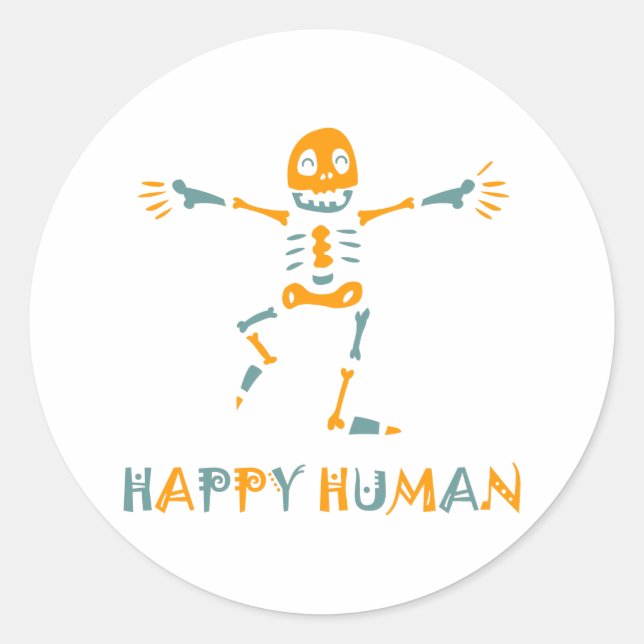 Adesivo Esqueleto humano feliz (Frente)
