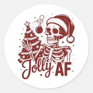 Adesivo Esqueleto Jolly Af Sarcástico Natal Sarcasmo Engra