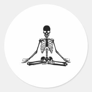 Adesivo Esqueleto Meditando no Halloween Yoga