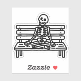 Adesivo Esqueleto sentado no banco