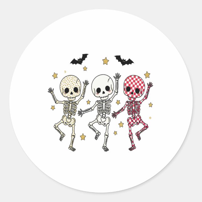 Adesivo Esqueletos de dança de Halloween (Frente)